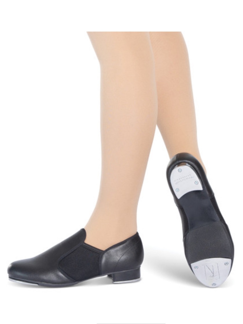 Women's Black Tap Slip-On Shoes for Dance